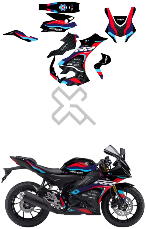 RR Edition Full Body Sticker Compatible with R15M & V4 | Made In Premium Gloss Vinyl With FPF(Fade Protection Film), Water Proof, Precut Sticker, Pack Of 1 Compatible with Both Side